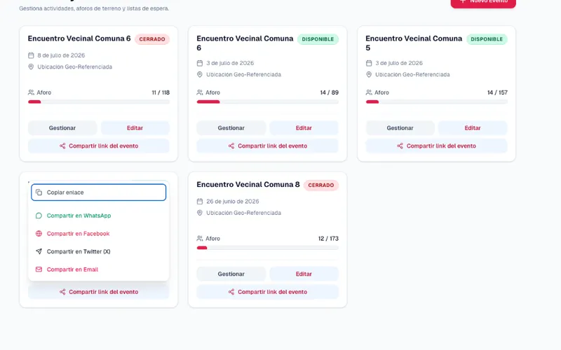 Control de Aforo y Gestión de RSVP Digital en Eventos