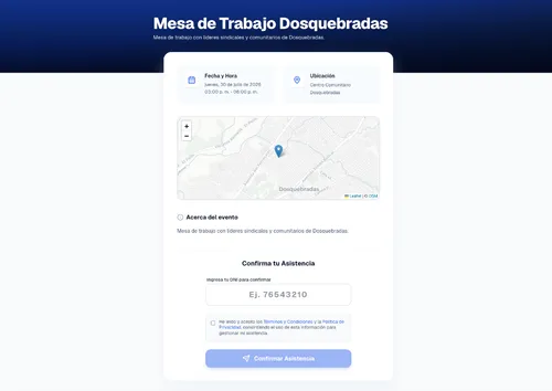 Mesa de Trabajo RSVP Escritorio