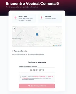 Mockup RSVP vista celular